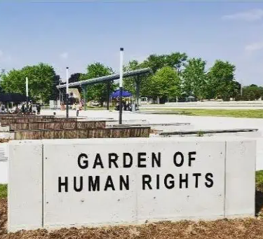 garden of human rights sign